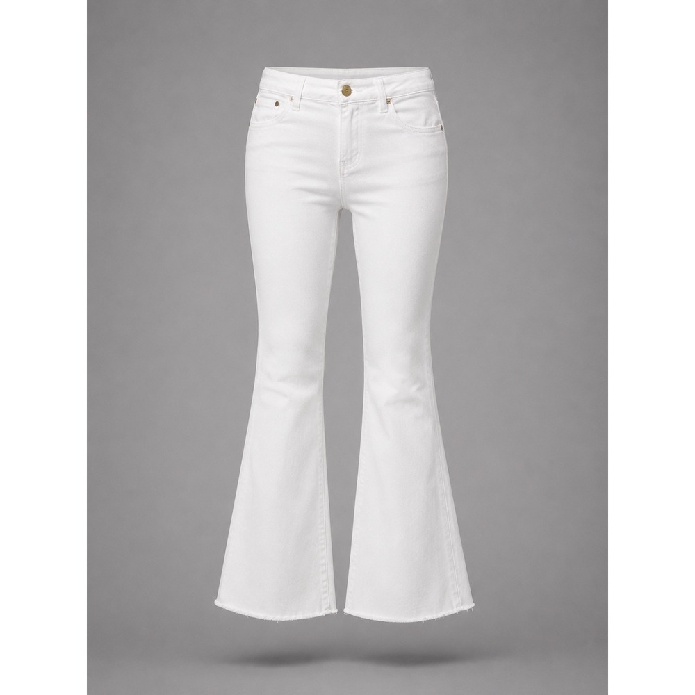 Judy Blue High Waist Raw Hem Flare Jeans White JB82537 WHT-PL Size 14W NEW